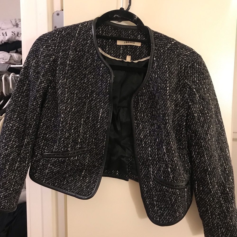 MOVING SALE: J Brand Leather Trim Cropped Jacket